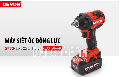 Máy siết ốc động lực 20V Devon 5733-Li-20S2 PLUS-40 Túi xách/ 2 x 4.0Ah