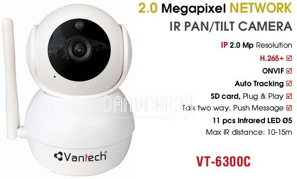 Camera IP hồng ngoại không dây 2.0 Megapixel VANTECH VT-6300C