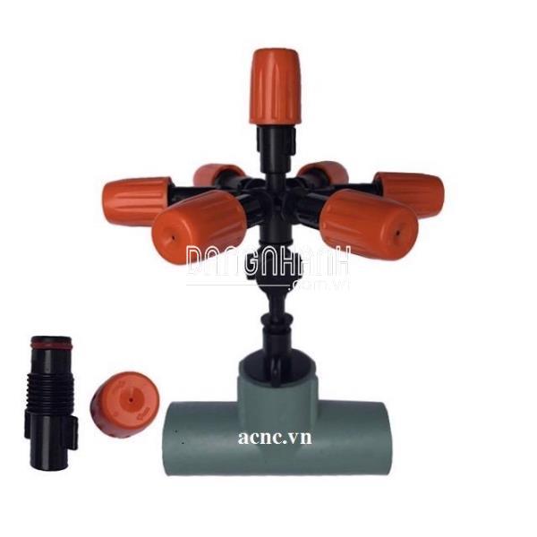 ĐẦU PHUN SƯƠNG 5 CỬA (5 HƯỚNG) CÓ VAN CHỐNG RỈ ACNC