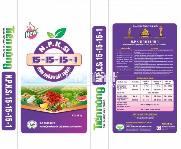 NPK 15-15-15+1SiO2hh Tiến Nông (25kg)