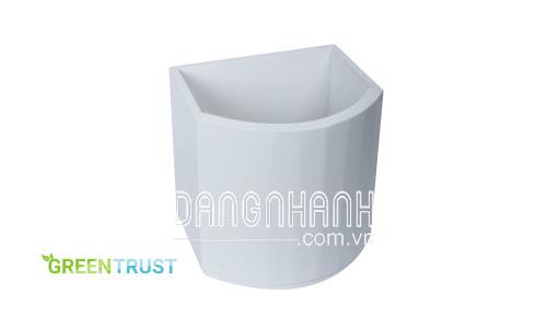 Chậu gỗ nhựa Composite vuông thẳng 1 cạnh cong Wpl-117