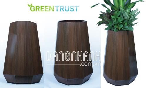 Chậu gỗ MDF bát giác bầu đáy 16 mặt MDL-434