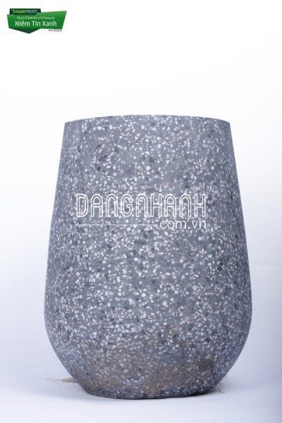 Chậu xi măng nhẹ đá mài tròn bầu đáy CFL-070 XD