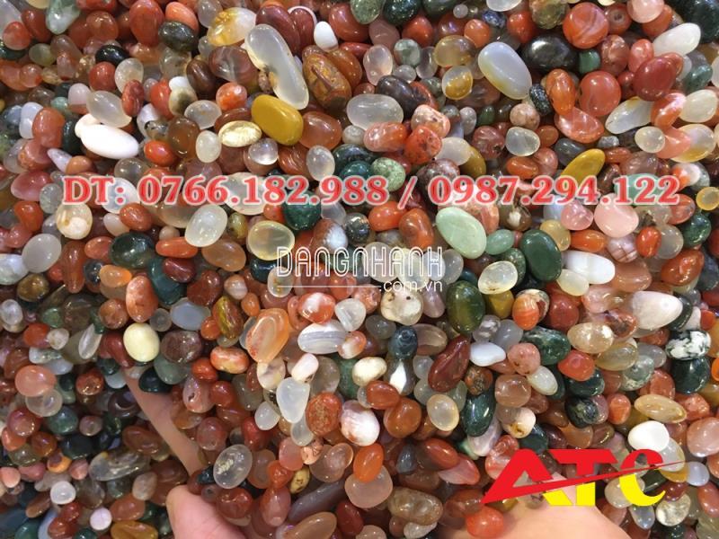 Đá mã não ngũ sắc vụn bóng