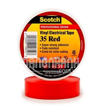 Băng keo điện màu Scotch®, đỏ, 3/4 in x 66 ft