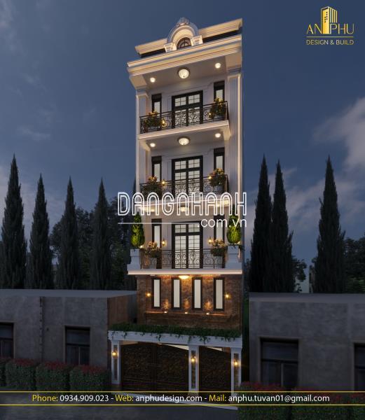 Mẫu nhà phố 5 tầng Tân Phú