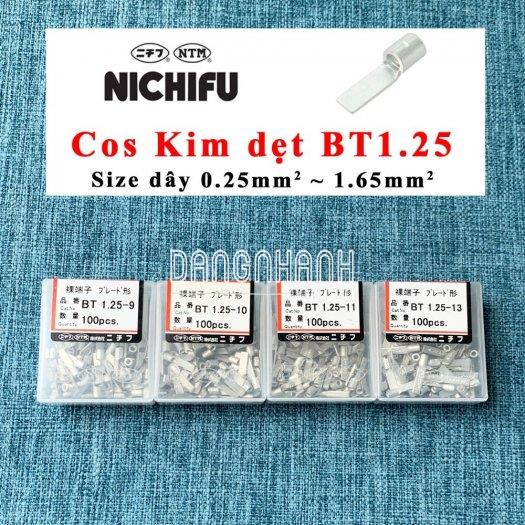 Đầu cos Nichifu 0.25~1.65mm2 tròn R1.25 chỉa 1.25Y dẹt BT1.25 pin TC1.25 nối B1.25