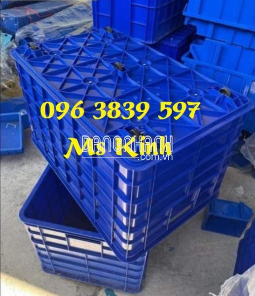 Sóng bít 5 bánh xe, thùng nhựa đặc 5 bánh xe đựng hàng giá rẻ - 096 3839 597 Ms Kính