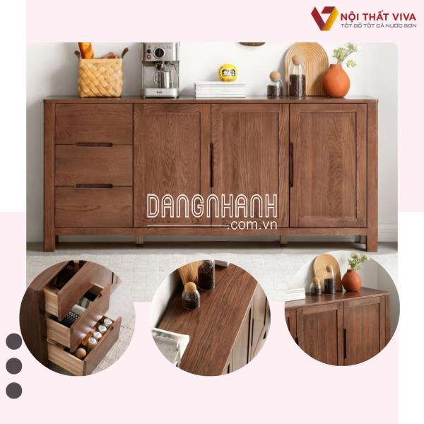 Tủ Gỗ Đựng Chén Bát Thiết Kế 3 Cánh Cho Không Gian Lưu Trữ Phong Phú