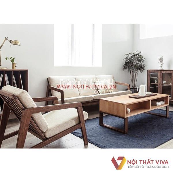 Bộ Ghế Sofa Gỗ Sồi Nga Hiện Đại Cho Phòng Khách Gia Đình