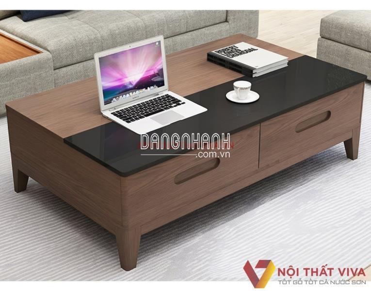 Bàn Sofa Gỗ Tự Nhiên Có Mặt Bàn Nâng Hạ Thông Minh Hiện Đại