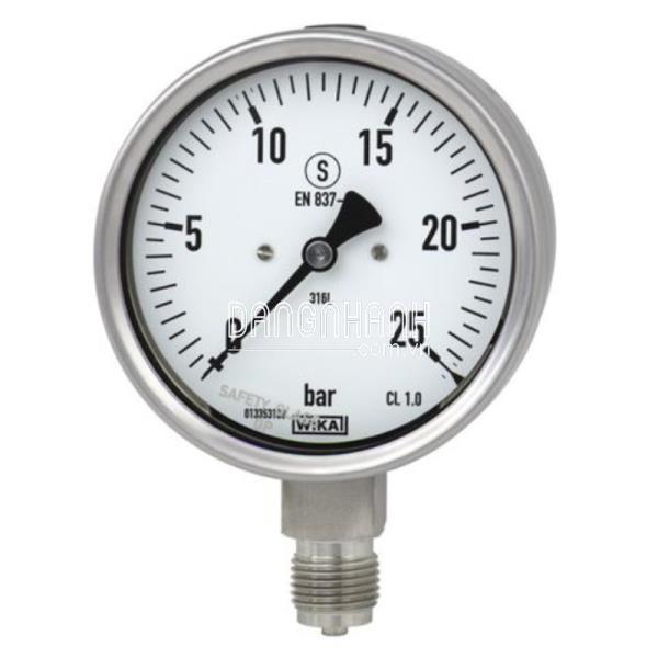 Đồng hồ áp suất mặt 150, -1 - 0 bar(g). Model:LFBSPG-V-150-S4S-S6S-S6S-S4S-T15NTM-(-1-0)-BAR/MMH-DUS