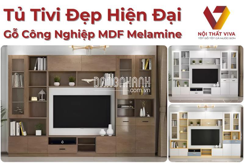 Tủ Tivi Đẹp Phong Cách Hiện Đại Gỗ Công Nghiệp MDF Phủ Melamine Cao Cấp