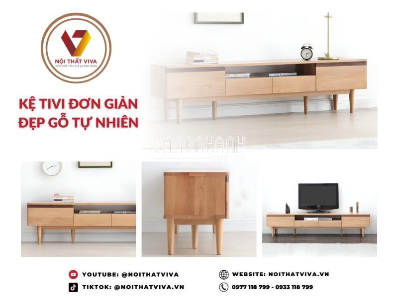 kệ tivi bằng gỗ đơn giản