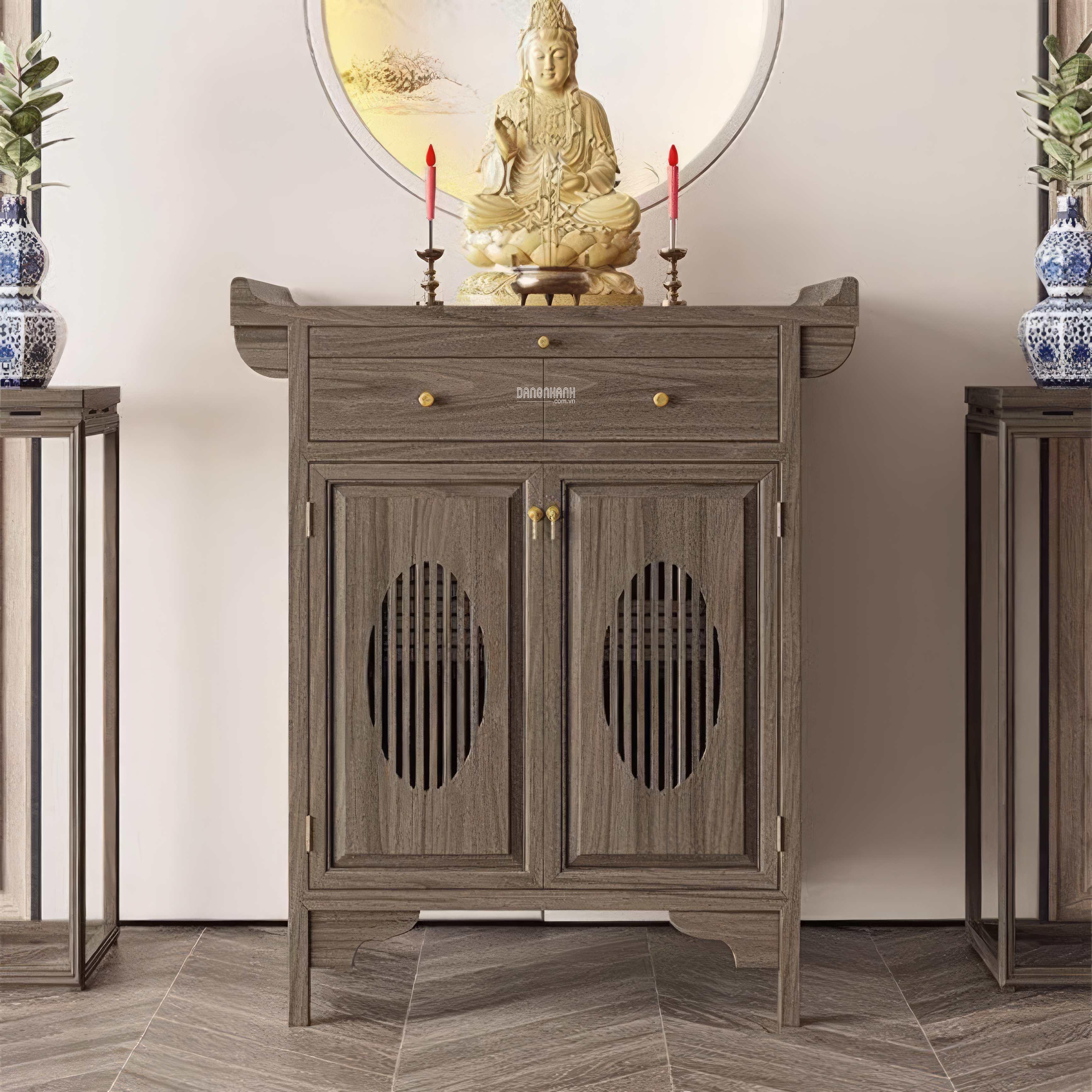 Tủ Thờ Nhỏ Giá Rẻ Chất Liệu Gỗ MDF Melamine Với đường Nét Sang Trọng