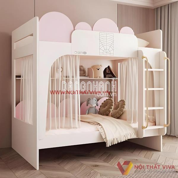 Mẫu Giường Tầng Đẹp Gỗ Công Nghiệp Dành Cho Bé Thiết Kế Hiện Đại