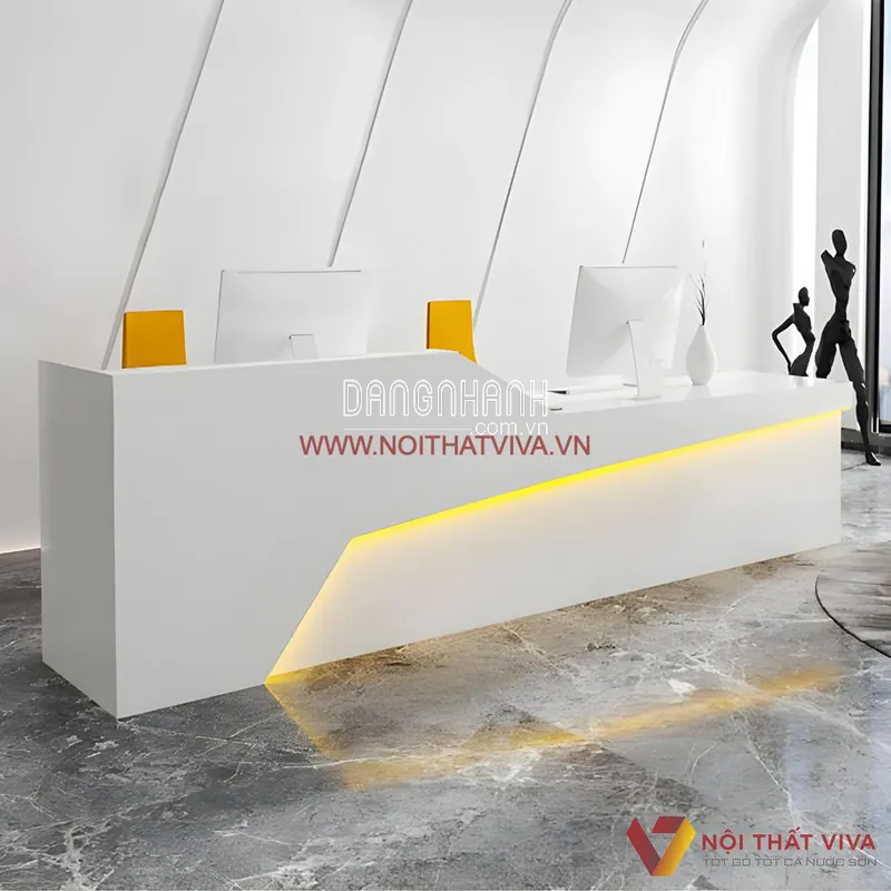 Bàn Tiếp Tân Đẹp Chất Liệu MDF Sơn Trắng Kiểu Dáng Sang Trọng Hiện Đại