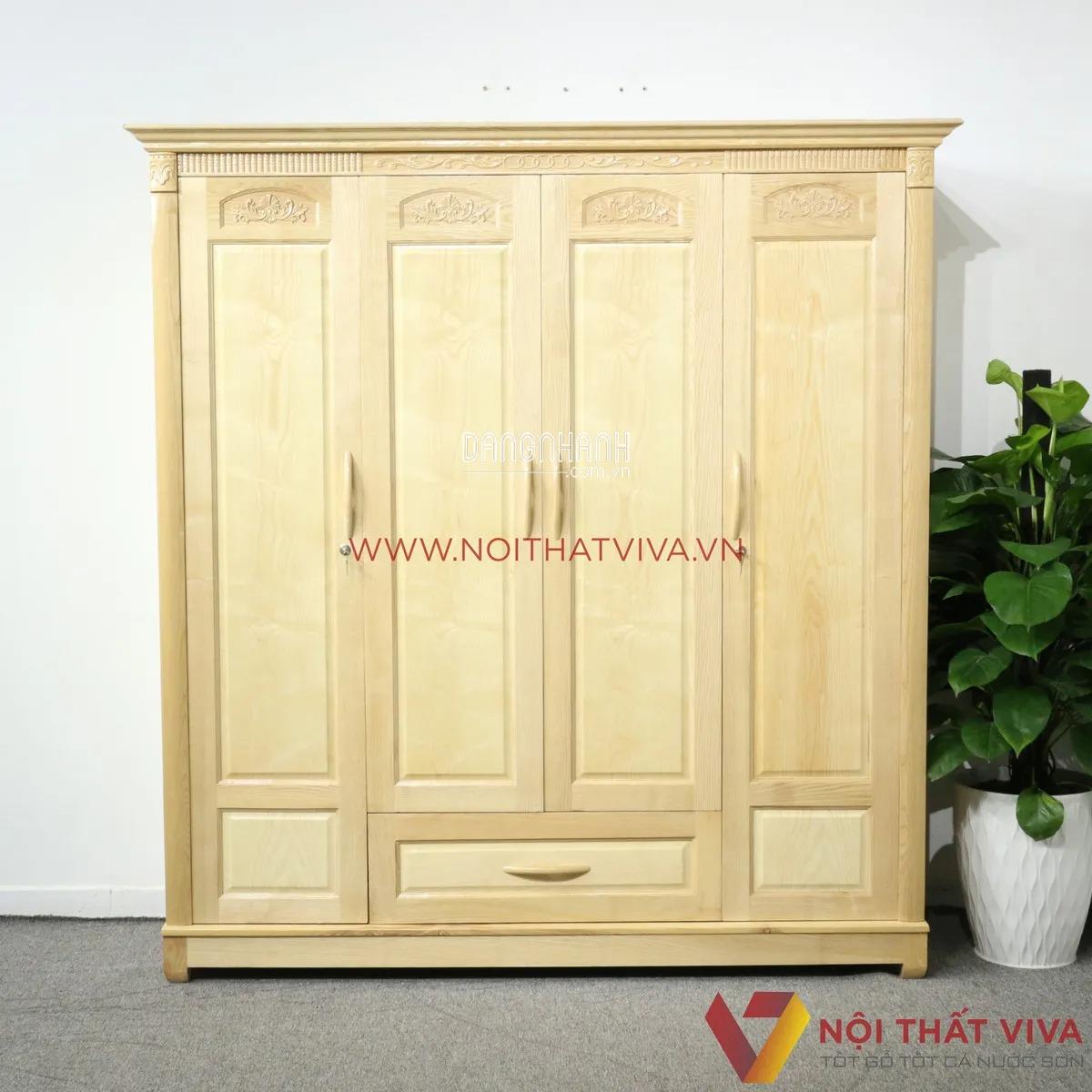 Tủ Quần Áo Gỗ Sồi Nga 4 Cánh Giá Rẻ Đẹp