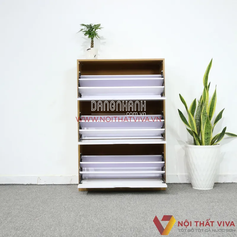 Tủ Đựng Giày Thông Minh Gỗ Công Nghiệp Màu Sọc Vàng 3 Tầng Đẹp Giá Rẻ