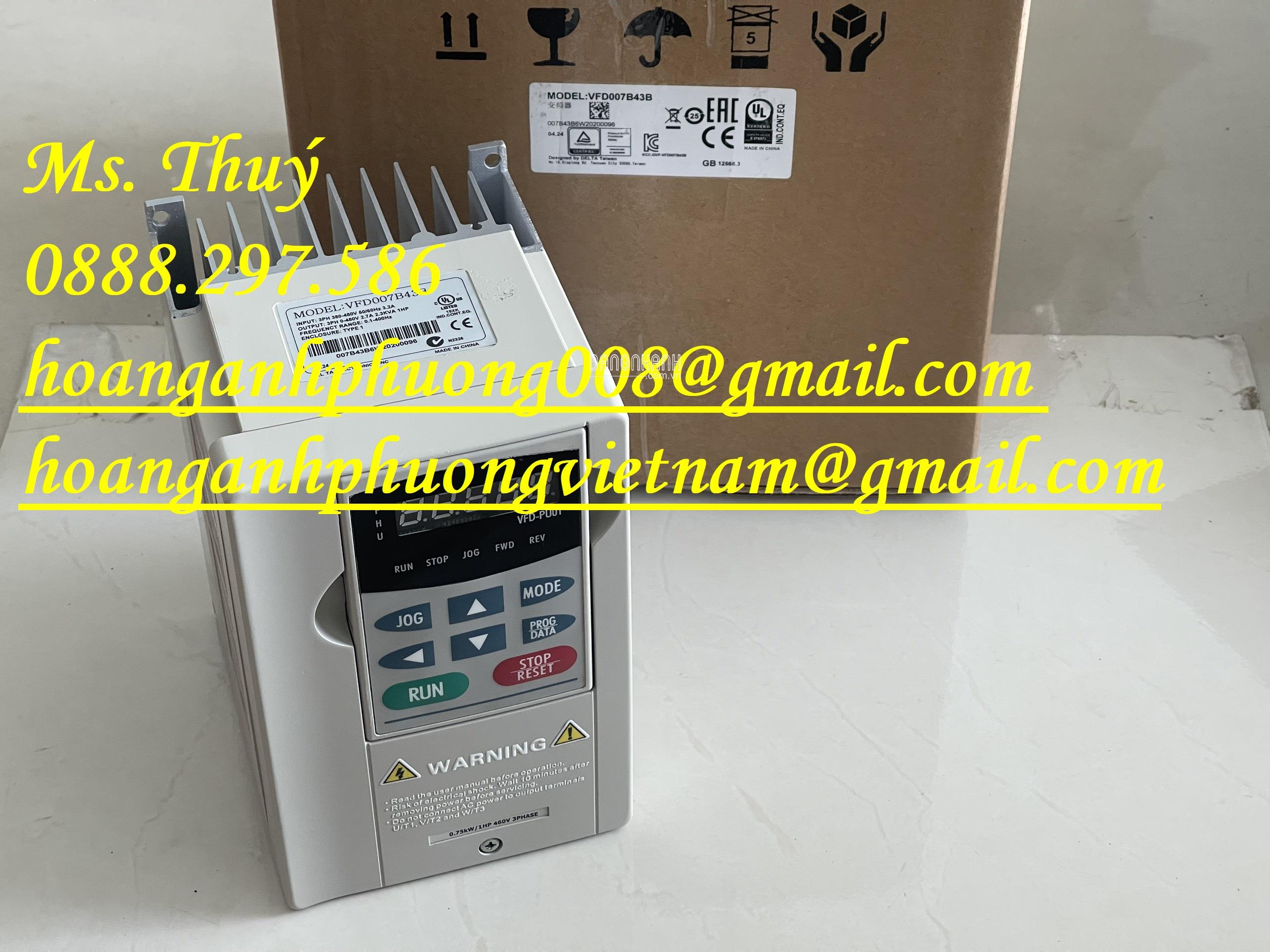 Bình Dương - Phân phối biến tần Delta VFD007B43B - Giá tốt