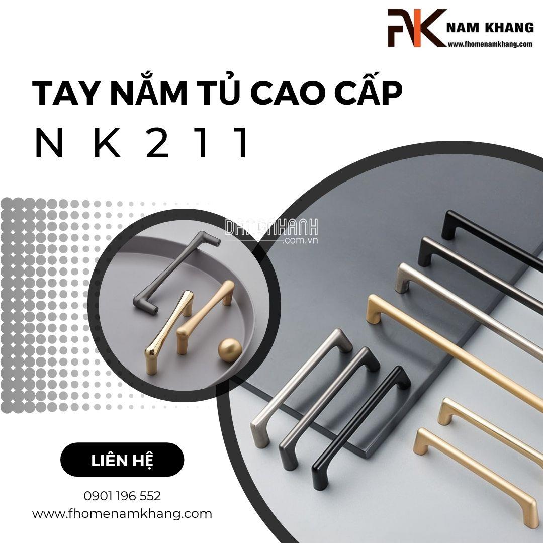 Tay nắm cửa tủ thanh trơn hiện đại NK211 | Zalo 0901 196 552