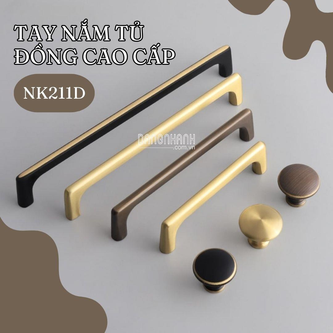 Tay nắm tủ đồng dạng thanh trơn NK211D | Zalo 0901 196 552