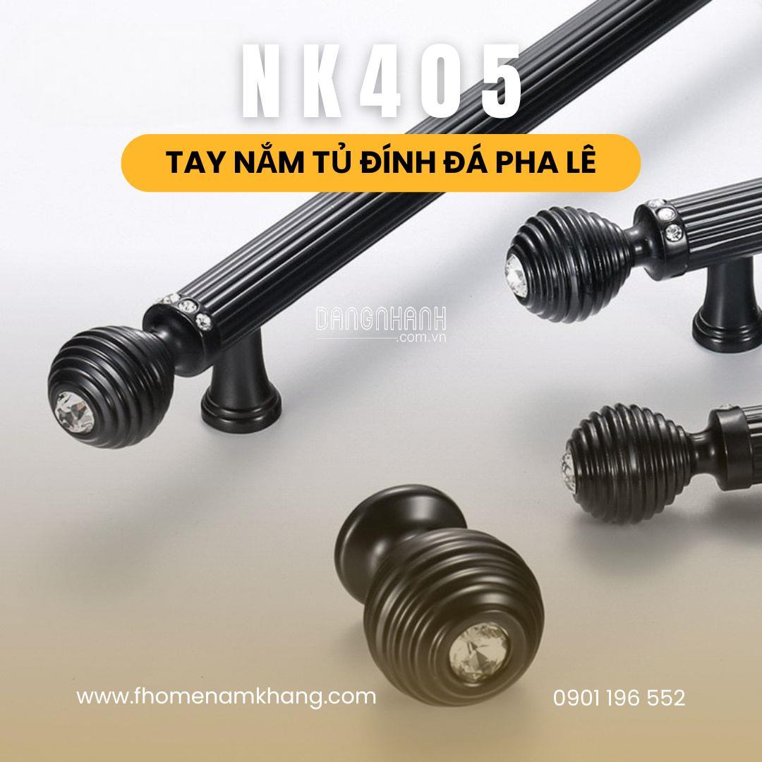 Tay nắm tủ hợp kim đính pha lê cao cấp NK405 | Zalo 0901 196 552