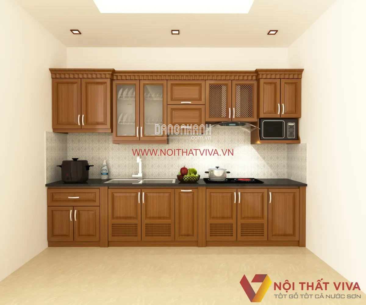 Cập nhật báo giá tủ bếp gỗ xoan đào trọn gói, mới nhất hiện nay