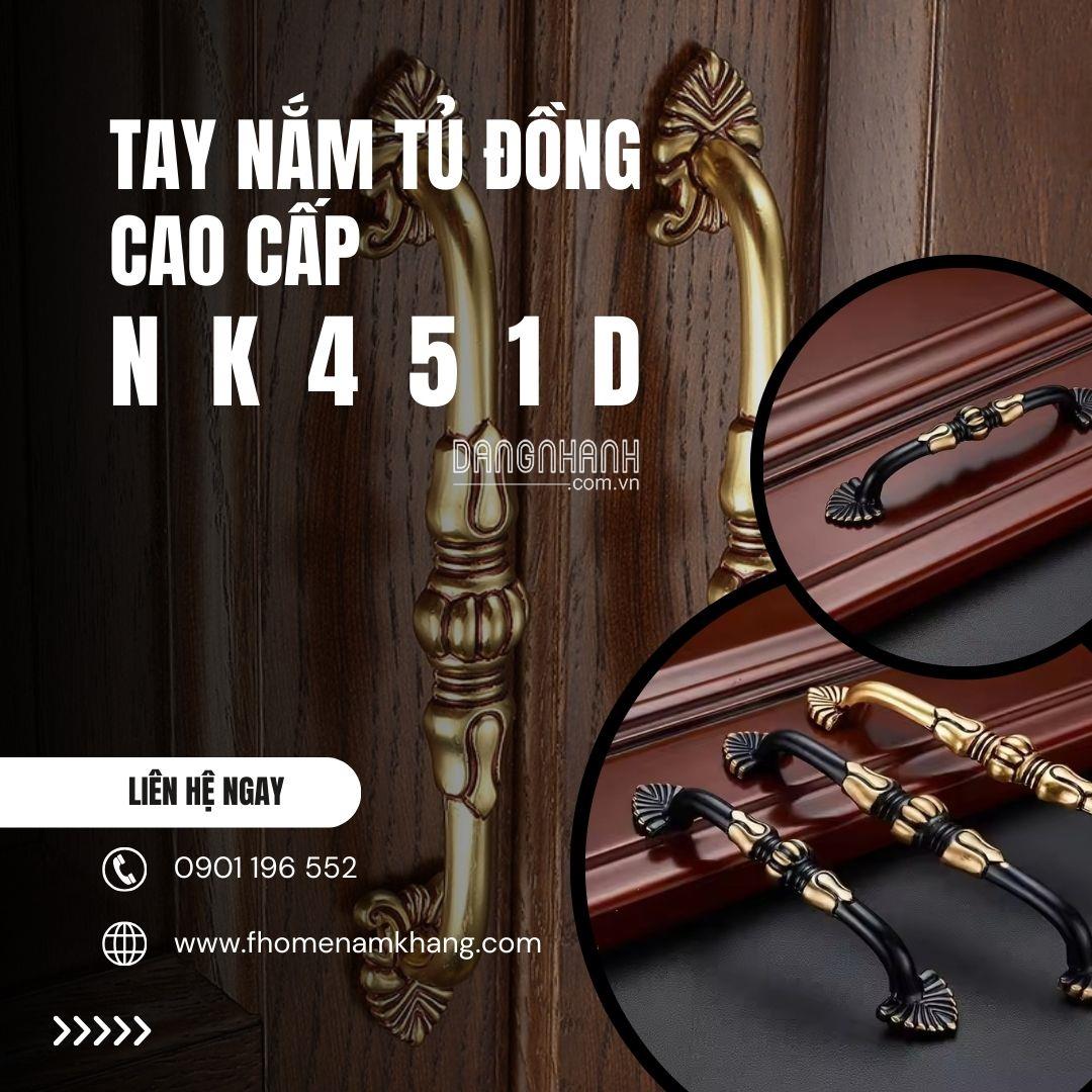 Tay nắm tủ đồng họa tiết cổ điển NK451D | Zalo 0901 196 552