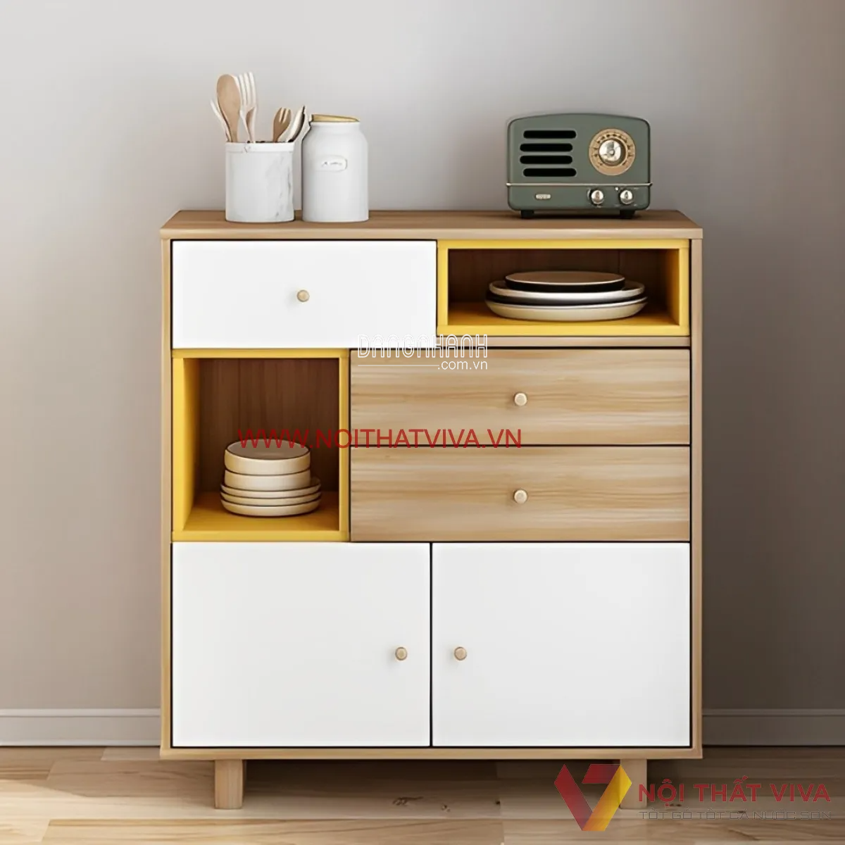  Tủ Đựng Chén Bát Gỗ MDF Thiết Kế Kiểu Dáng Nhỏ Gọn
