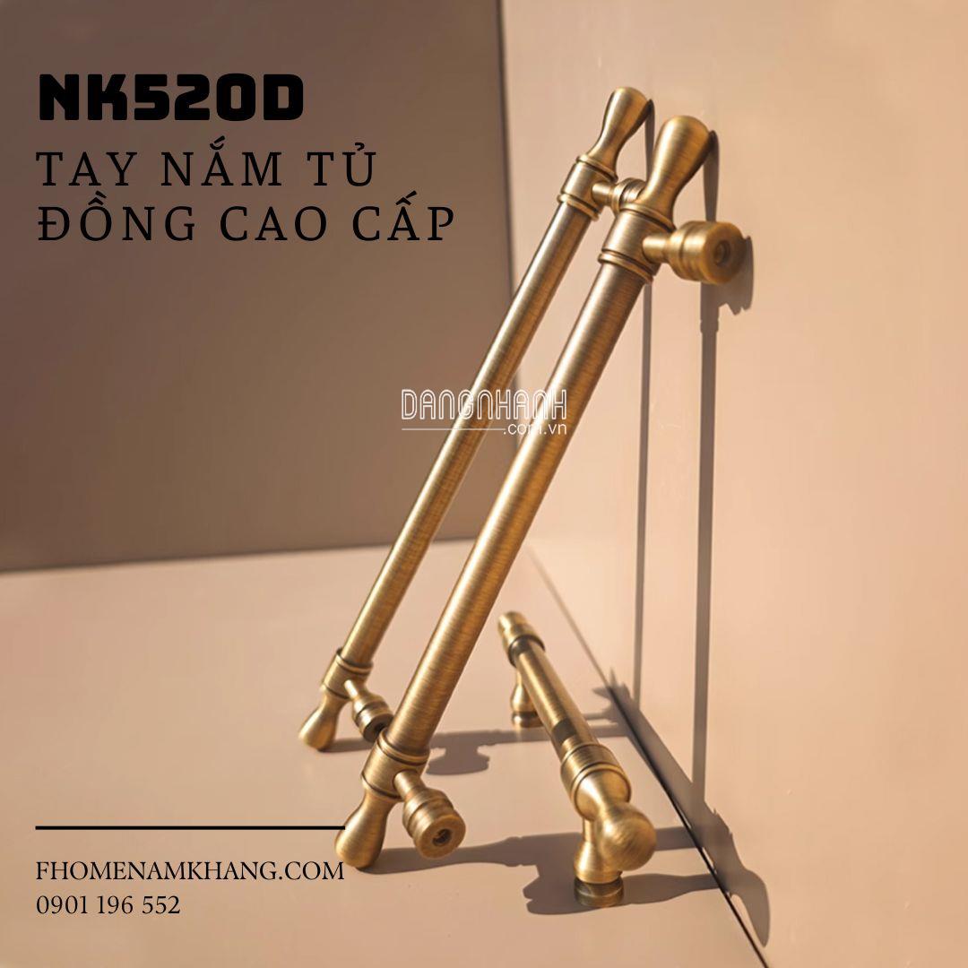Tay nắm tủ đồng cổ điển cao cấp NK520D | Zalo 0901 196 552
