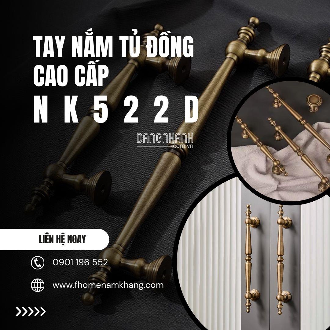 Tay nắm tủ cổ điển chất liệu đồng NK522D | Zalo 0901 196 552