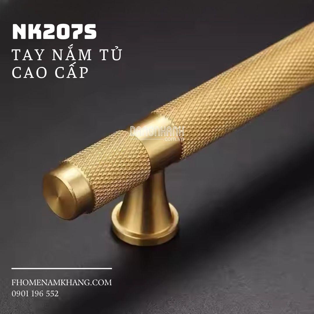 Tay nắm tủ thanh tròn màu vàng cổ điển NK207S | Zalo 0901 196 552
