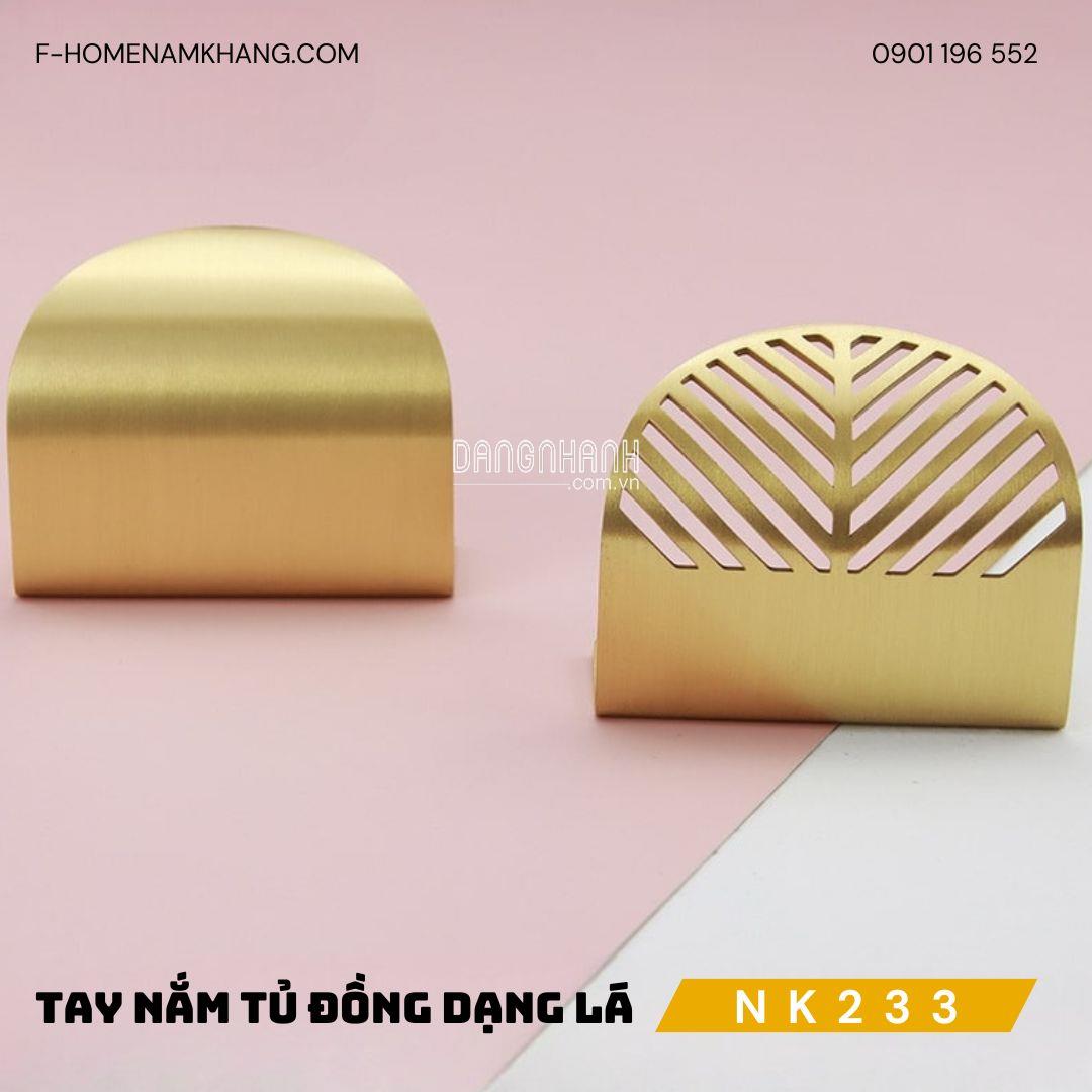 Tay nắm tủ đồng cao cấp dạng lá NK233 | Zalo 0901 196 552