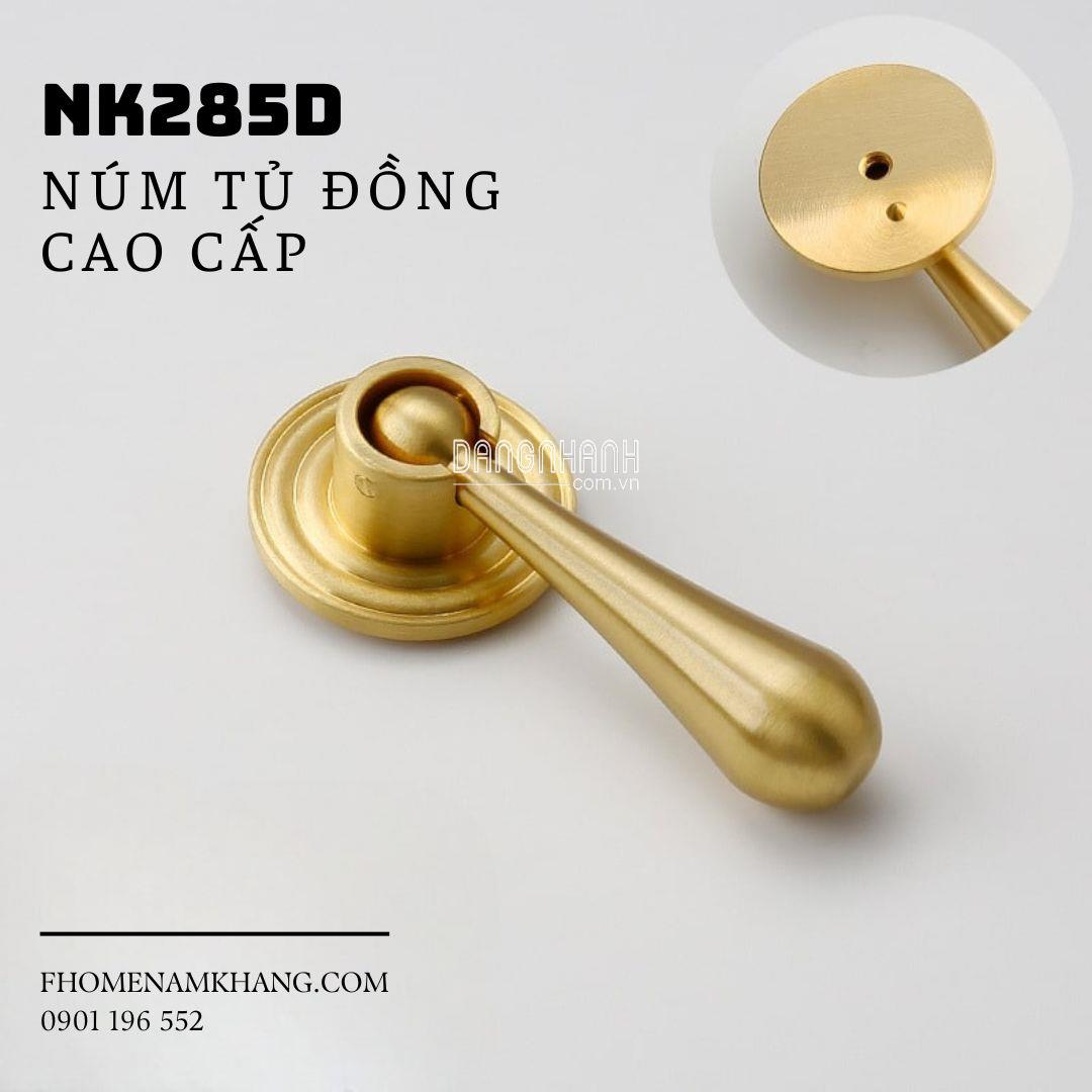 Núm tủ đồng cao cấp màu vàng mờ NK285D | Zalo 0901 196 552
