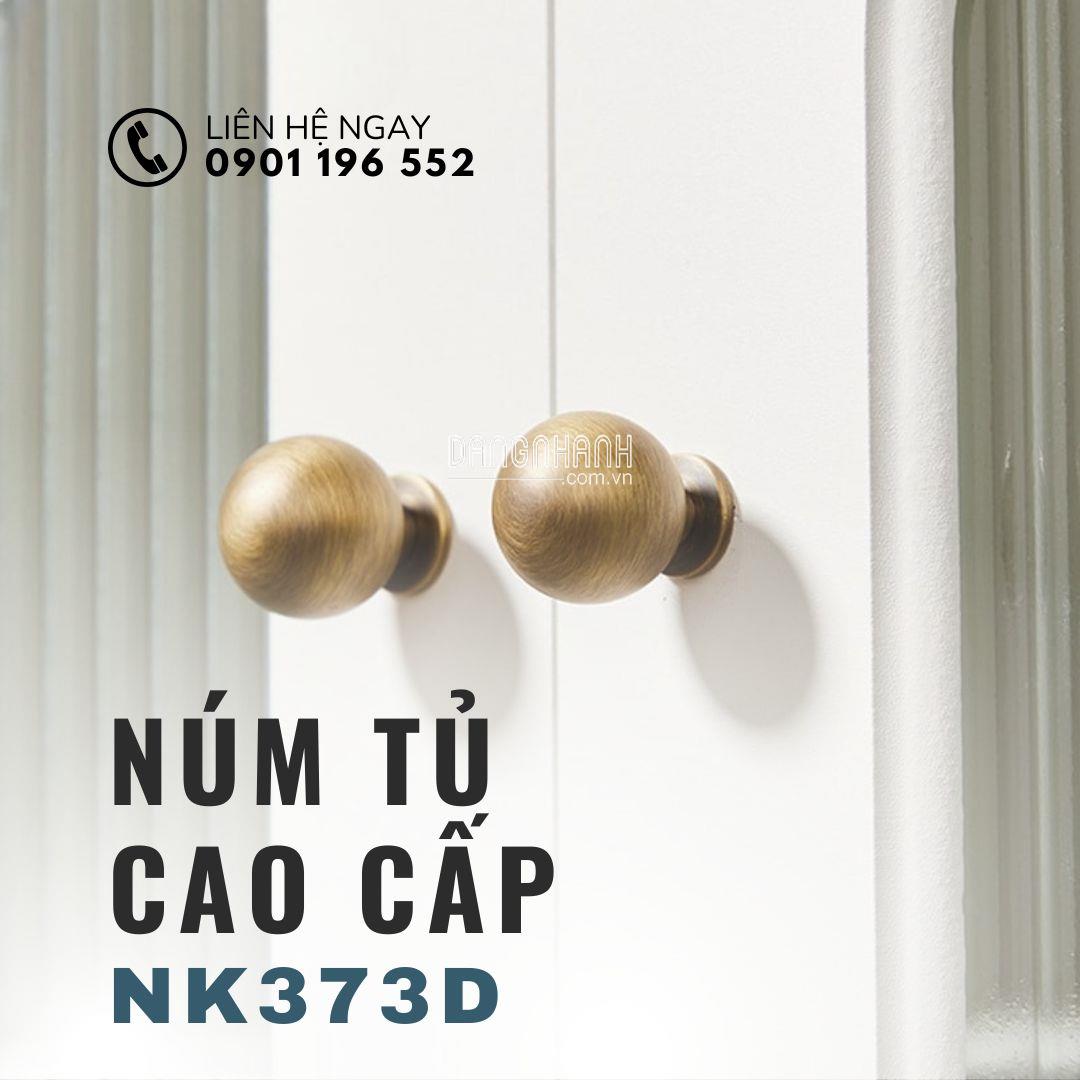 Núm tủ tròn trơn màu đồng cổ NK373D | Zalo 0901 196 552