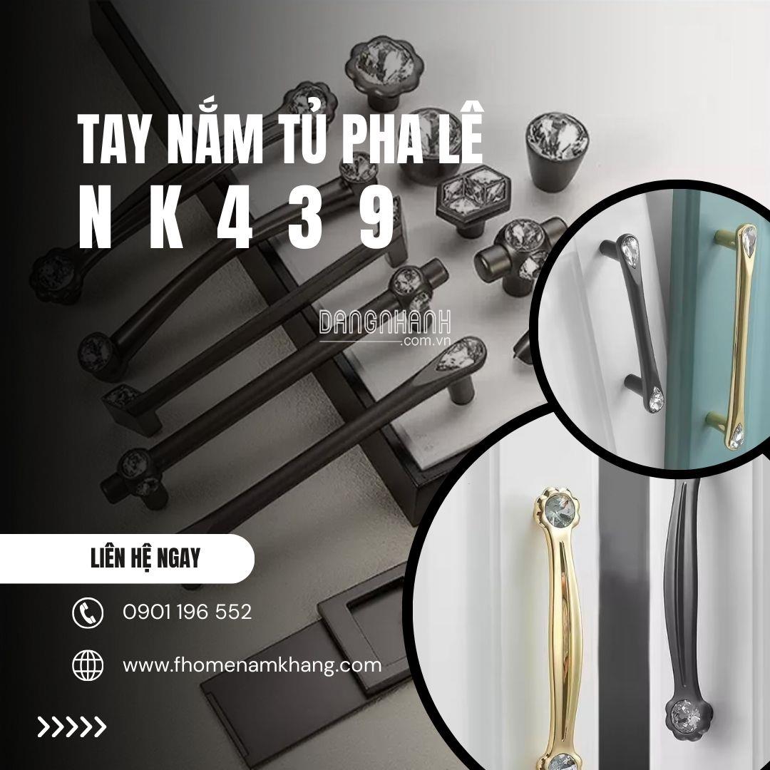 Tay nắm tủ kết hợp đá pha lê NK439 | Zalo 0901 196 552