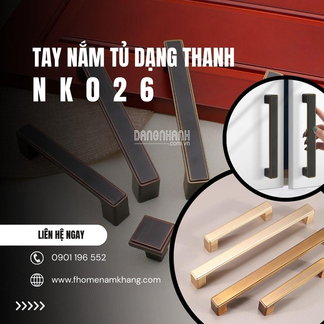 Tay nắm cửa tủ hợp kim dạng thanh NK026 | Zalo 0901 196 552