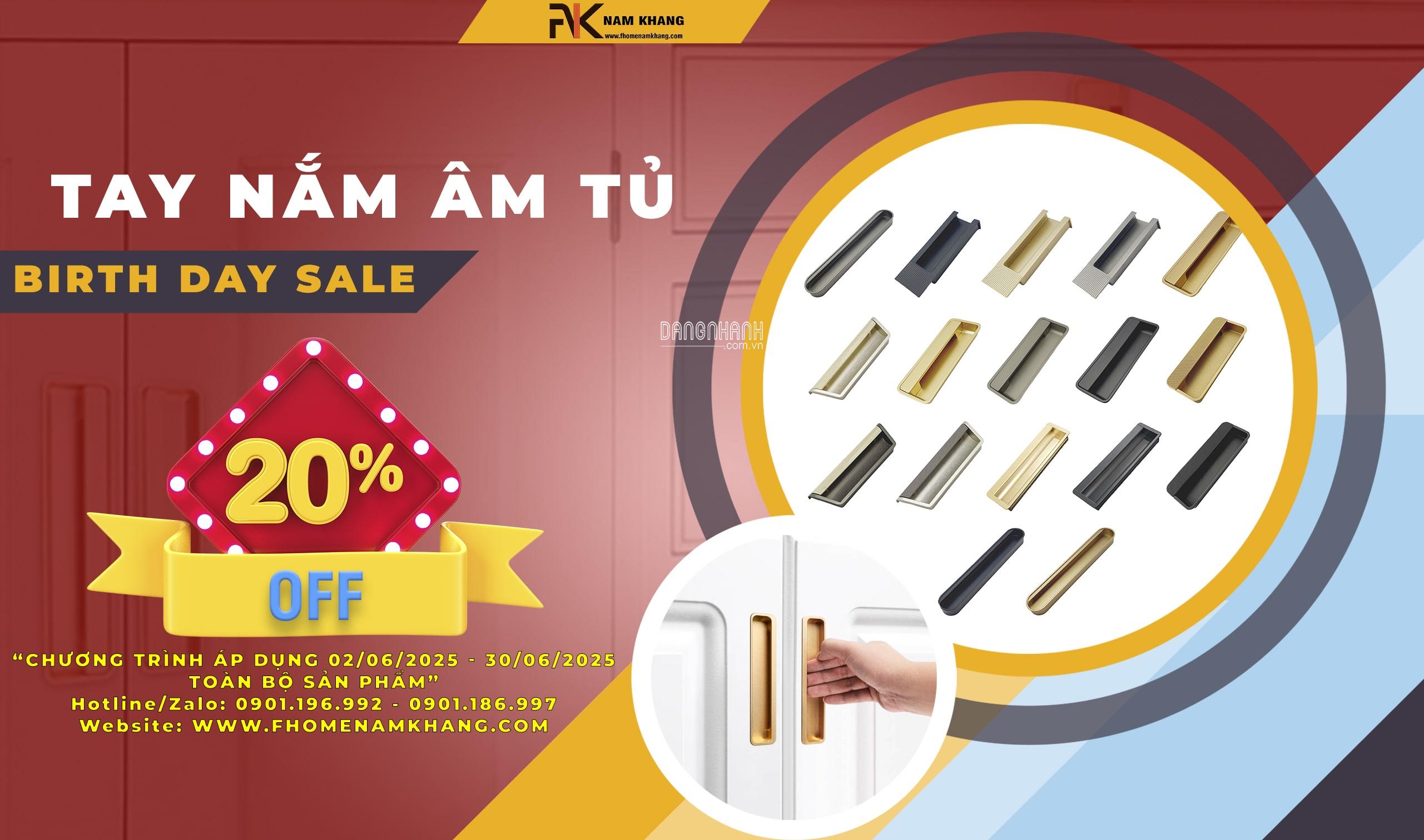 Nhanh tay dành ngay ưu đãi 20% - Tay nắm âm tủ cao cấp 