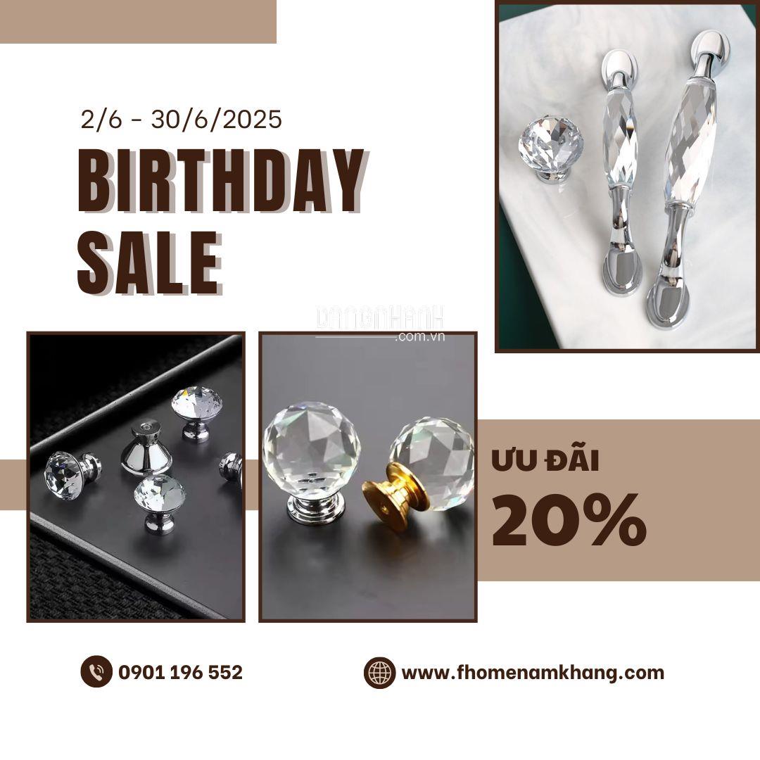 Tay nắm tủ pha lê NK295 – Birthday Sale ưu đãi 20%