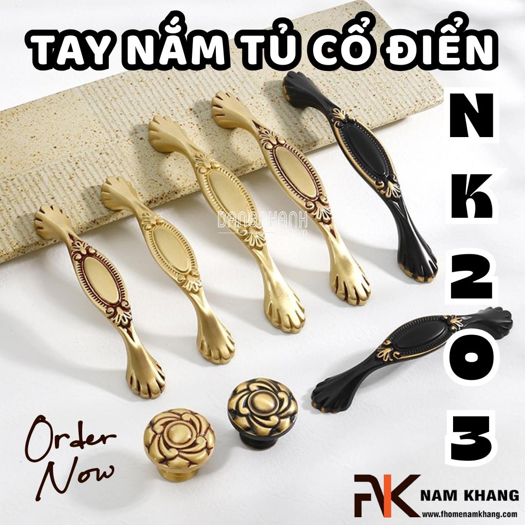 Tay nắm tủ cổ điển NK203 | Zalo 0901 196 224