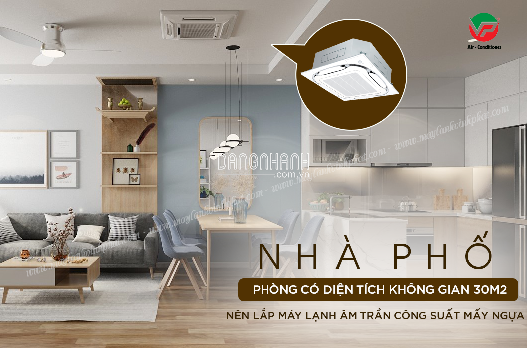 Nên chọn Điều hòa âm trần công suất mấy ngựa cho diện tích phòng 30m²?