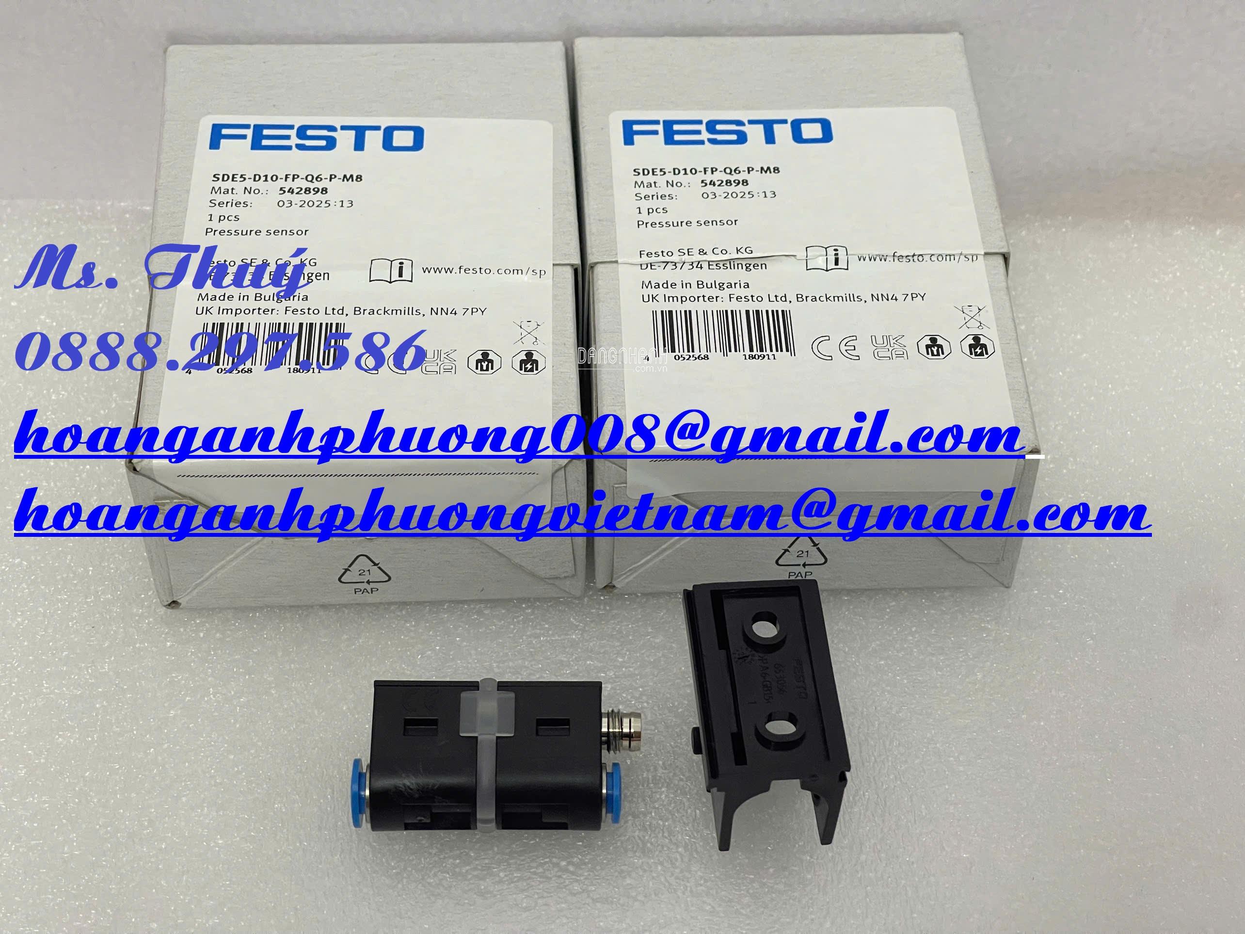 Cảm biến áp suất SDE5-D10-FP-Q6-P-M8 - Hàng Festo nhập khẩu