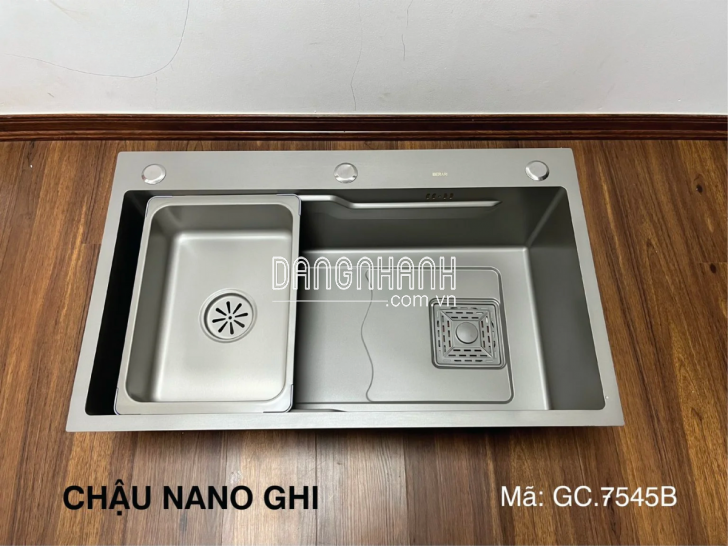 Bồn Rửa Bát 1 Ngăn Hiện Đại Chất Liệu Inox 304 Phủ Nano Cao Cấp