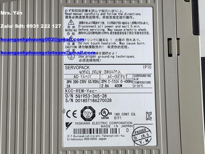 SGDV-2R8A01A Servopack Yaskawa - Hàng order 2 tuần giá siêu tốt